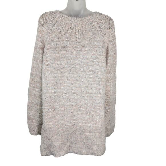 Lou & Grey Womens Sweater Large Long Sleeve Pullover Fuzzy Eyelash Knit Speckled - Picture 2 of 8
